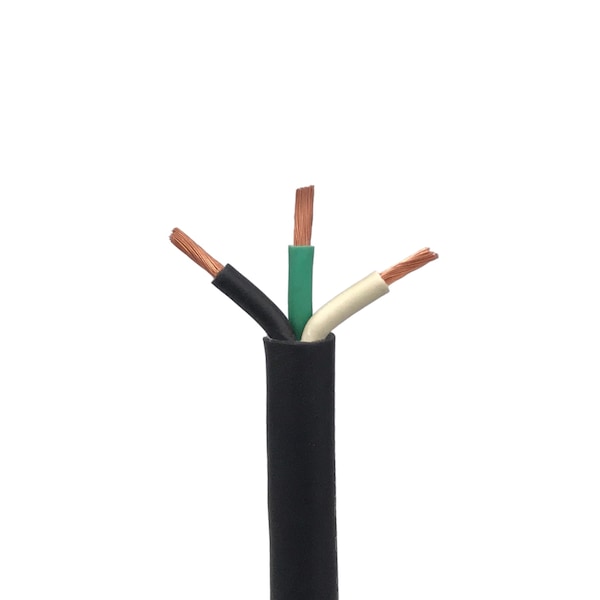 10 AWG SJOOW Portable Cord, 3 Conductor 300V Power Cable, EPDM Wires w/CPE Outer Jacket - 10' Lngth